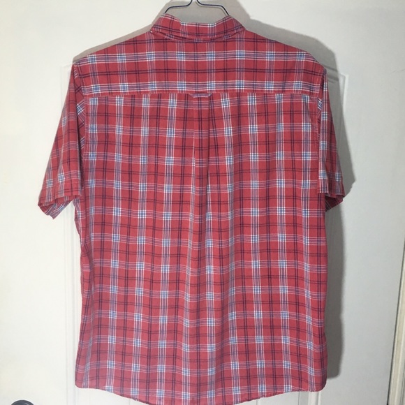 🍁Chaps red plaid short sleeve button down - Picture 4 of 5
